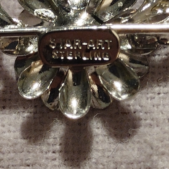 Vintage 1950's Star-Art Sterling Silver Necklace With Rhinestones - Picture 5 of 6